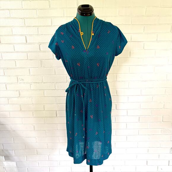 Unknown Dresses & Skirts - Vintage 70s teal cotton midi dress